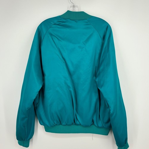Chaqueta de bombardero satinada frontal grande Wear Guard adulto hombre azul azulado vintage LS - Imagen 7 de 12