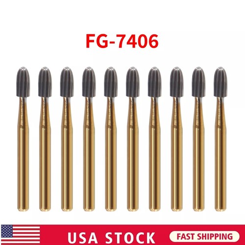 10 piezas Fresas dentales de carburo de tungsteno recorte y acabado huevo fútbol americano FG-7406 EE. UU. - Imagen 1 de 7