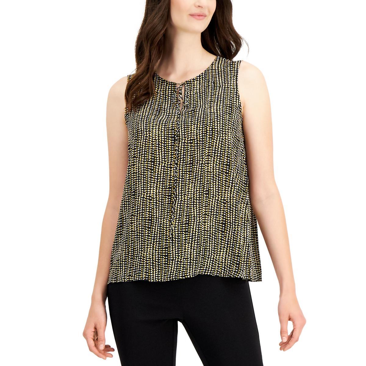 Женская майка Kasper с завязкой на шее в черный горошек XS BHFO 2129