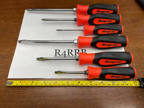 Snap-on Tools USA NEW 6pc ORANGE Soft Grip Combination Screwdriver Set SGDX60BO - Picture 2 of 11