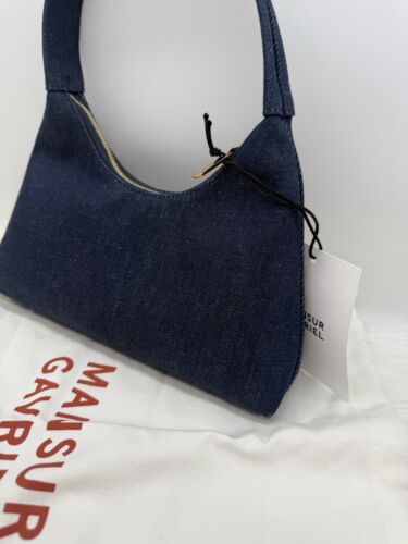 AUTH $495 NWT Mansur Gavriel Women’s Mini Candy Denim Top Handle Bag-Dark Blue - Picture 16 of 18