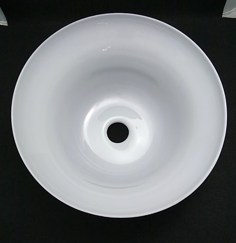 Large 13" Satin White Milk Glass Pendant, Ceiling, Torchiere Lamp Light Shade - Bild 4 von 8