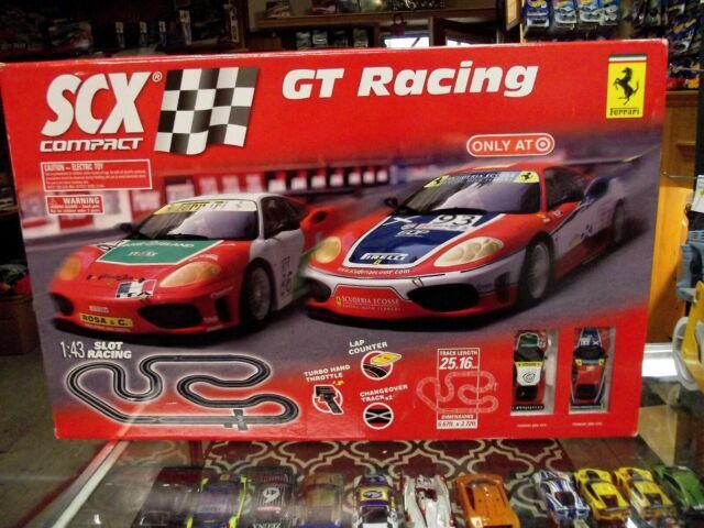 09 Scx Compact Gt Racing Ferrari Car Slot Track Target W Bonus Set For Sale Online Ebay