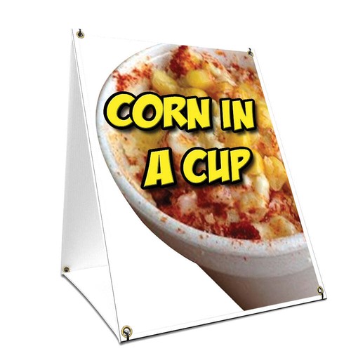 Corn In A Cup Yard Sign & Stake outdoor plastic coroplast window - Picture 1 of 4