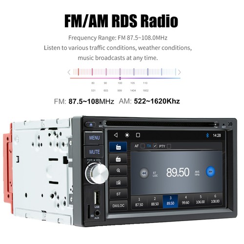 Double 2 DIN Car Stereo Radio CD/DVD Player Apple Carplay FM/RDS USB Bluetooth - Picture 9 of 16