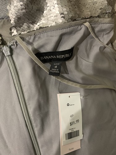 Urlaub Neujahr Pailletten Gold Bronze Stufen Cocktailkleid Banana Republic Neu mit Etikett 4P - Bild 10 von 10