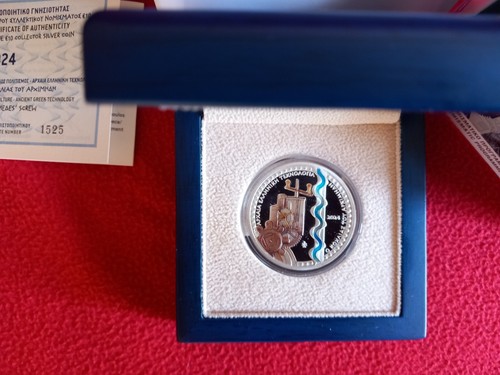 Greece, 2024, 10 Euro Coin, Silver, Proof, Archimedes Screw ! - Picture 10 of 12