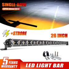 6d 714202632 Inch Led Light Bar White Amber Strobe Offroad Lamp Suv Truck