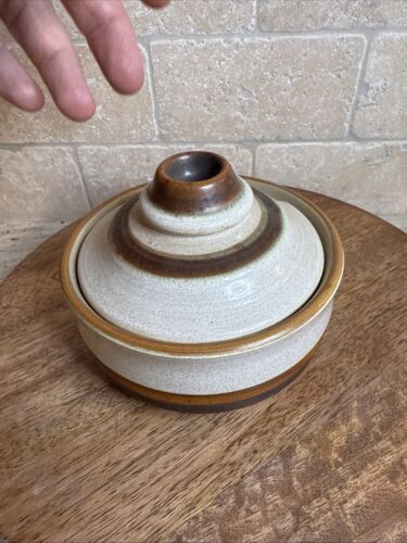 Denby Stoneware Potters Wheel Potterswheel Sugar Bowl with Lid Earth Tones - Picture 4 of 9