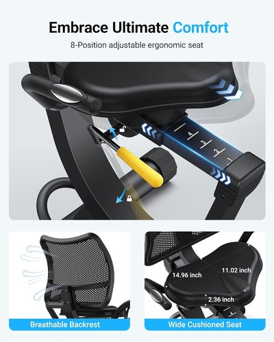MERACH S19 High-end Magnetic Recumbent Adults Home Exercise Bike Smart Bluetooth - Picture 3 of 8