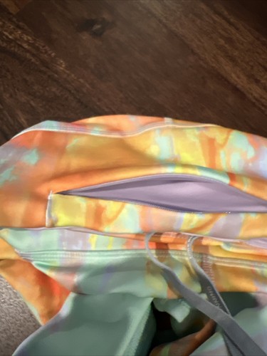 Neu Nike Epic Luxe 7/8 Länge Damen Leggings Größe Small orange grün Batik - Bild 6 von 7