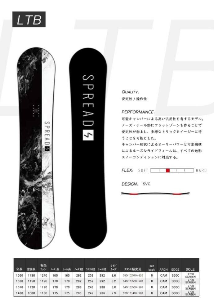 Spread Snowboard LTAF, LTA, LTB 21/22, Japanese Brand Board