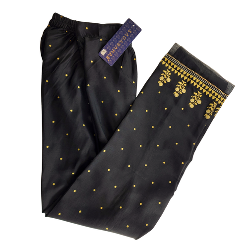 Women's Mirror Embroidered Silk Viscose Trouser Pants Pakistani Sadabahar Brand - Picture 25 of 72