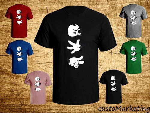 Cartoon HANDS - " ROCK PAPER SCISSORS " Men Tshirt - Cartoon Swag Jumper Tshirt - Foto 9 di 9