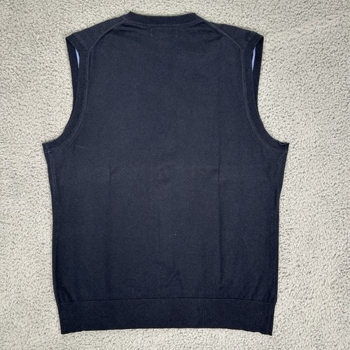 Banana Republic Sweater Vest Mens M Black Cotton Cashmere Classic Dad - Picture 5 of 5