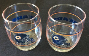 2-Vintage-CHICAGO-BEARS-12-oz-Cocktail-Glasses