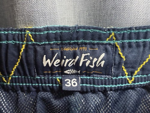 Weird Fish Mens Marina Eco Printed Board Shorts Teal & Yellow Beach Size 36 - Bild 4 von 7
