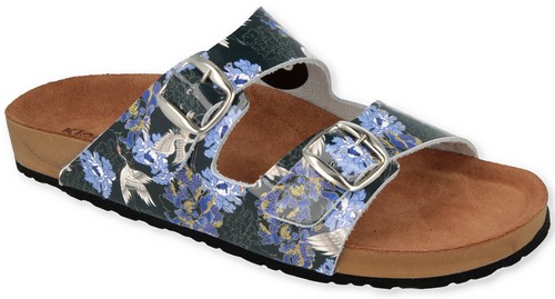 Klogga Sandals Handmade for women patent leather slippers print skulls cranes - Picture 22 of 23