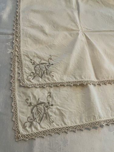 Vintage Spitze Handstickerei Tischsets / Servietten 6 aus Italien handgehäkelte Kanten - Bild 4 von 4