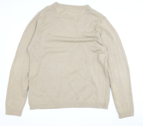 Austin Reed Men's Beige Cotton Pullover Jumper M - Picture 2 of 12