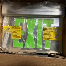 🔴Elite Lighting ELX-606-G Edge-Lit Exit Sign Double Faced Green Mirror‼️