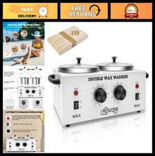 Double Electric Wax Warmer with Dual Pots for Hair Removal Spa - 100 Wax Stick