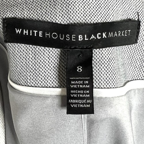Chaqueta Blazer Casa Blanca Mercado Negro Manga 3/4 Gris Lino Talla 8 Nueva con Etiquetas - Imagen 8 de 11