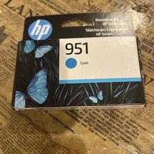 HP 951 Cyan Original Ink Cartridge, 700 pages, CN050AN#140 NEW Sealed Feb 2026