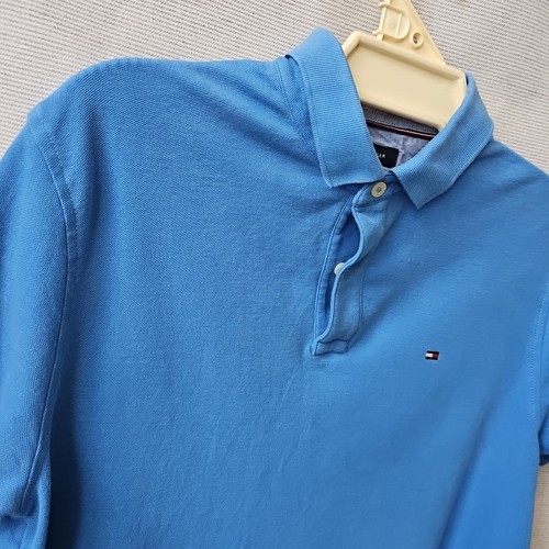 Tommy Hilfiger Size L Blue Polo Shirt Small Chest Logo - Bild 2 von 6