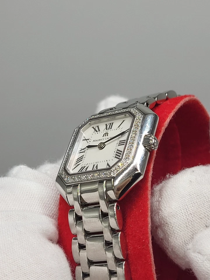 SWISS [N. COMO NUEVO] 24mm Maurice Lacroix 38 Diamante Analogico Cuarzo Para Mujer Esfera Perla Foto 4 de 4