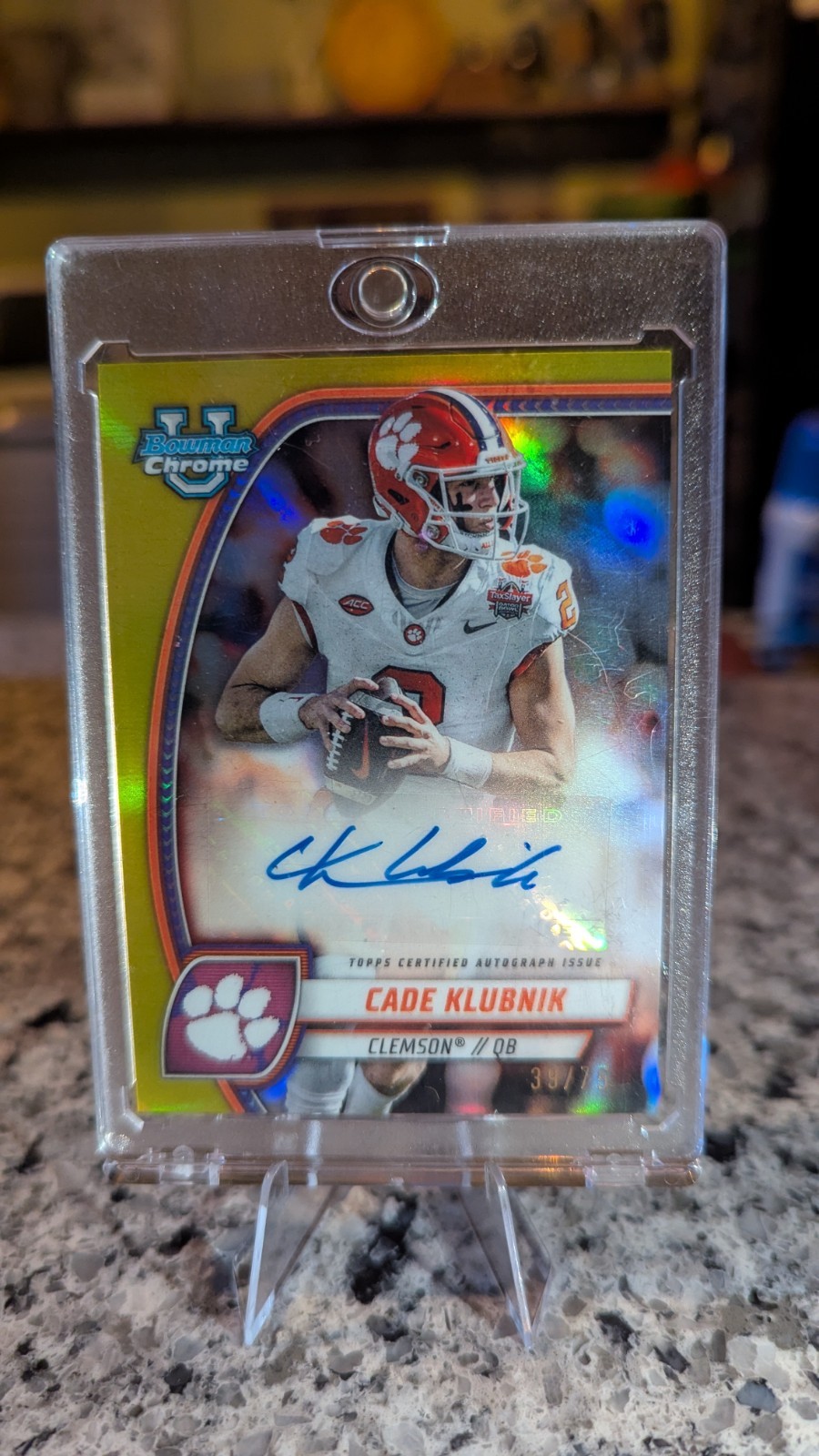 2024 Bowman Chrome U Cade Klubnik Prospect Auto Yellow Refractor #/75