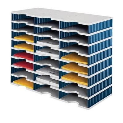 Styro Sortierablage Trio 24 Fächer H573xB723xT331mm Polyl grau/blau
