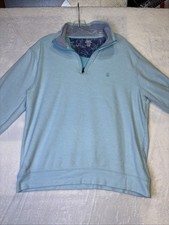Izod saltwater men s pullover quarter zip medium white seafoam green extra large
