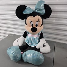 NUOVO Disney Baby 38" Jumbo Minnie Mouse Vestito Blu Peluche Giocattolo Usato in Ottime Condizioni