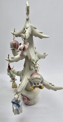 Lenox Treasured Traditions Mini Ceramic Tree & 6 Ornament Set Pastel Vintage - Picture 6 of 9