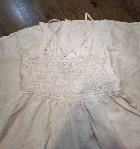 Express Midi Sundress Size Medium Cream Button Linen Blend Dress - Picture 7 of 8