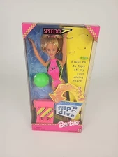 Mattel Barbie Flip N Dive Doll Pink Swim  Vintage Playset Fashion Doll NIB 1997
