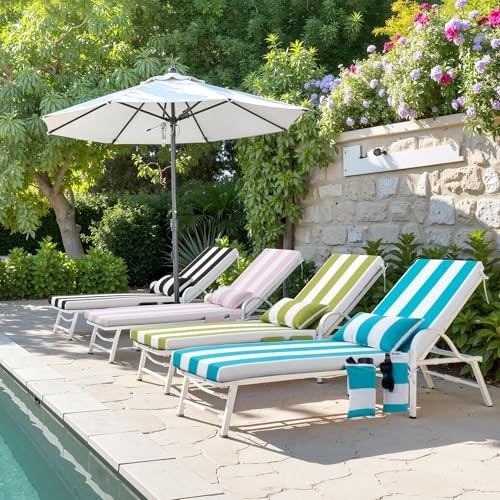 Outdoor Chaise Lounge Cushion 72 x 21 Inches with Head Pillow and Side - Picture 8 of 8