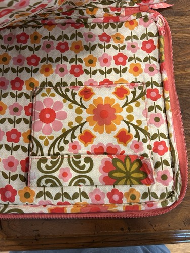 Vera Bradley Retired Folkloric Laptop Case Pink & Orange Preowned See Pics - Picture 4 of 6