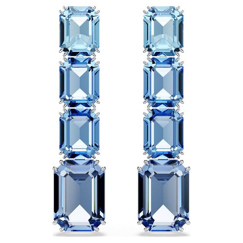 Pendientes colgantes Swarovski Millenia, corte octágono, azul degradado, rodio 5696516 - Imagen 1 de 5
