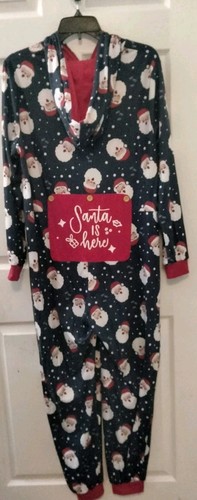 Hooded Christmas Santa Claus Women's one piece pajama Large  - Imagen 5 de 8