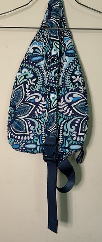 Vera Bradley Lighten Up Essential Sling Backpack Purse Blue Island Medallion - Picture 4 of 9