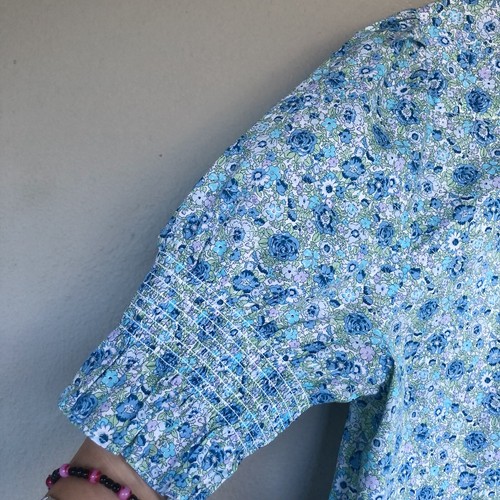 J Crew Liberty Fabric Amelie Blouse Women M Ditsy Floral Ruffle Peasant Cottage - Picture 7 of 14