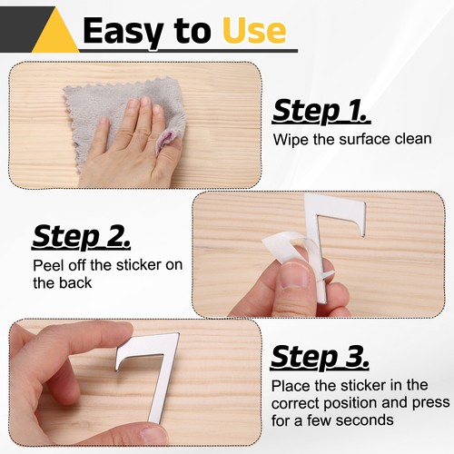 2" Hausnummern, Edelstahl selbstklebende Briefkasten Türaufkleber, Silber 7 - Bild 4 von 7