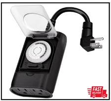 Electric Timer Switch Box 24-Hour Outdoor Weatherproof Heavy Duty 15A 120V NEW