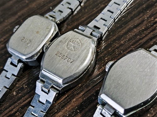 Watch Bracelet Vintage Soviet women's LUCH mechanical USSR 3pieces not work - Picture 12 of 19