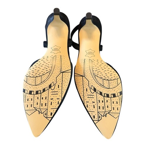 Bella Vita Sarah Black Suede Kitten Heel Slingback Classy Dressy Heels NEW 7 - Picture 9 of 10