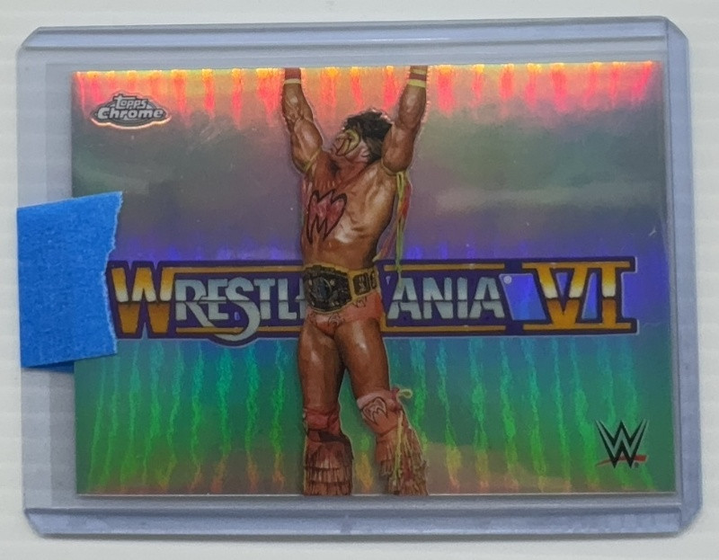 2025 Topps Chrome WWE Ultimate Warrior Mania Wrestlemania SSP #MNA-UW