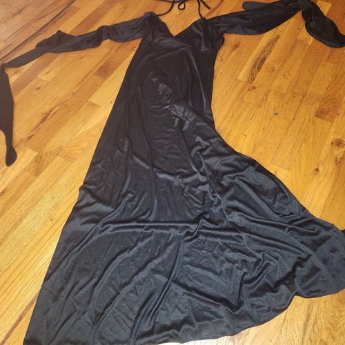 Vtg 1970s Poly Jersey Slinkly Halter Dress Xs - Picture 10 of 17