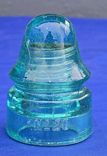 BLUE AQUA CD 133 No. 20 No Name Glass Insulator - Picture 2 of 22